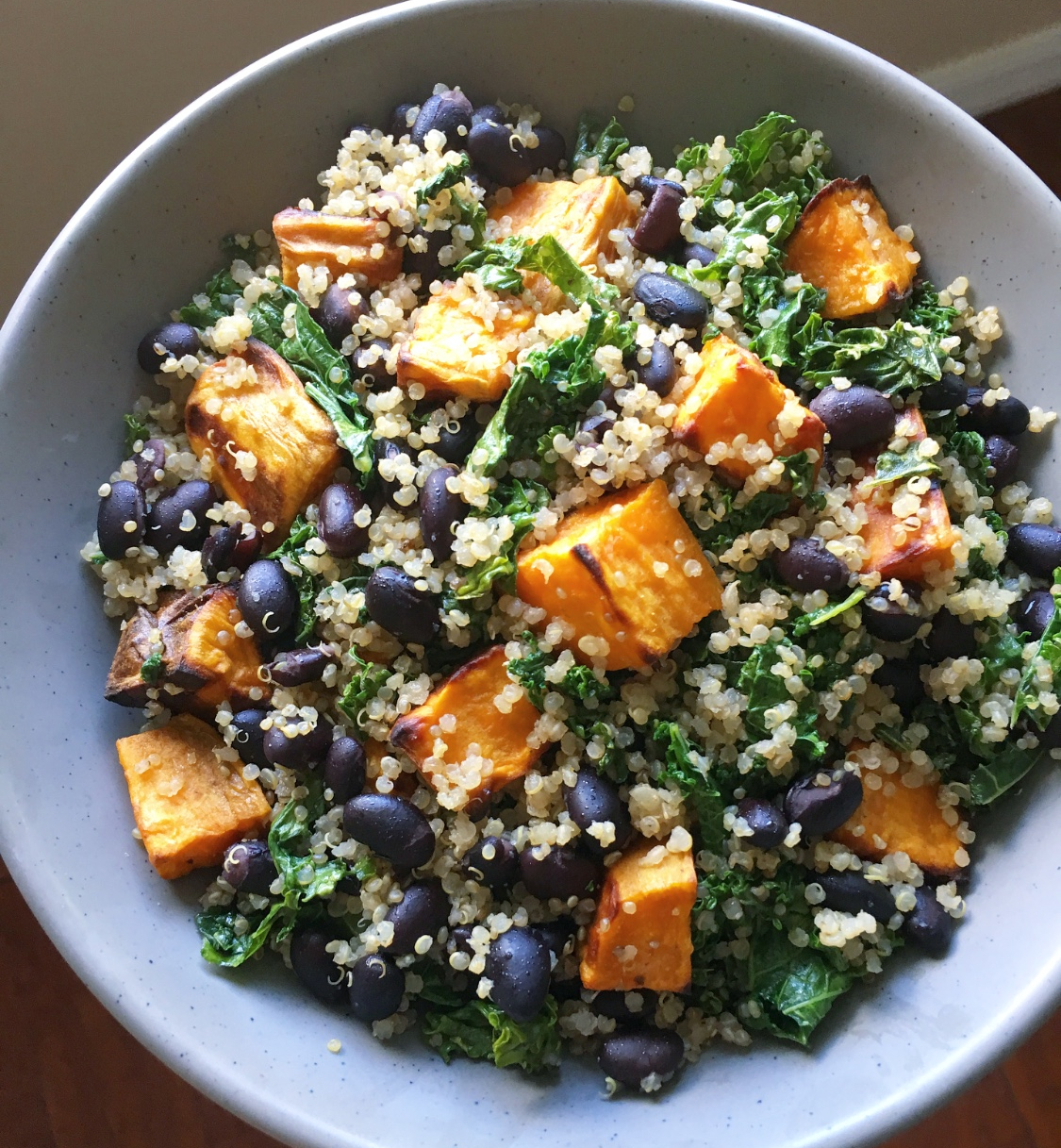 Sweet Potato, Black Bean, Kale & Quinoa Bowl. Zest My Lemon